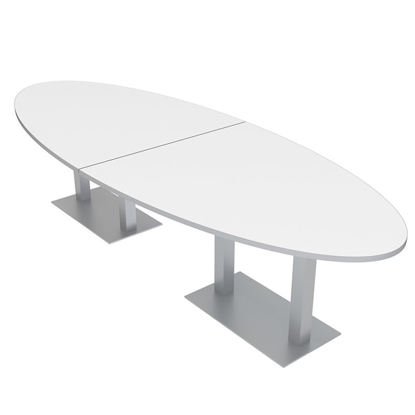 45 in W, 144 in L, 29 in H, Engineered Wood Top, White